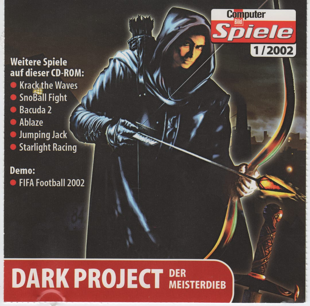 Computer Bild Spiele 1/2002 cover-disc front featuring Dark Project: Der Meisterdieb.