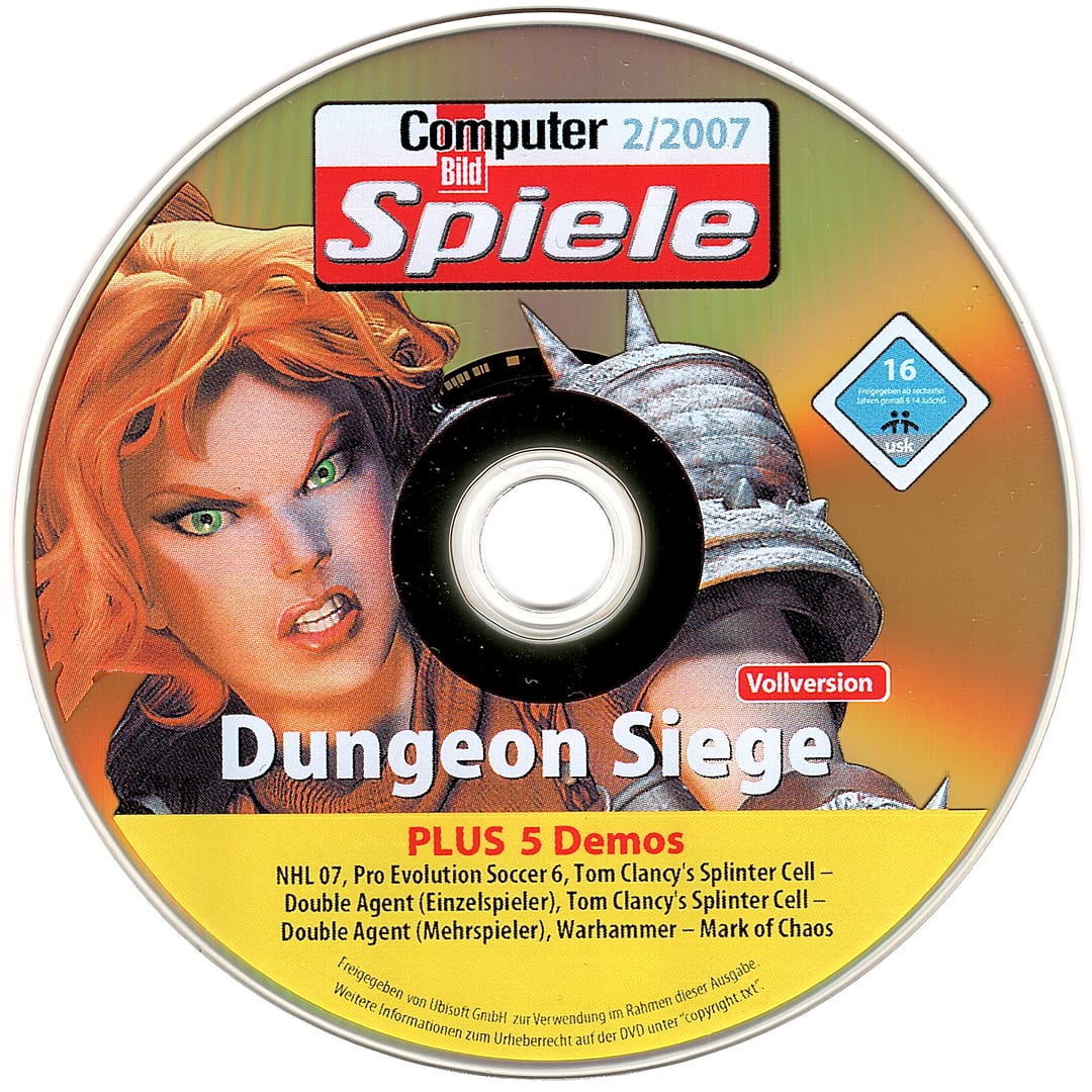 Disc face for Computer Bild Spiele issue CBS022007DVDGOLD.