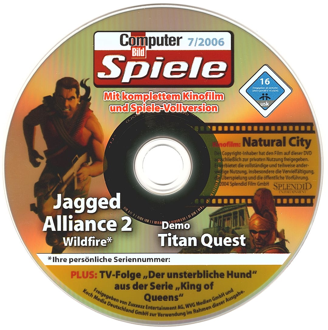 Disc face for Computer Bild Spiele issue CBS072006DVDGOLD.