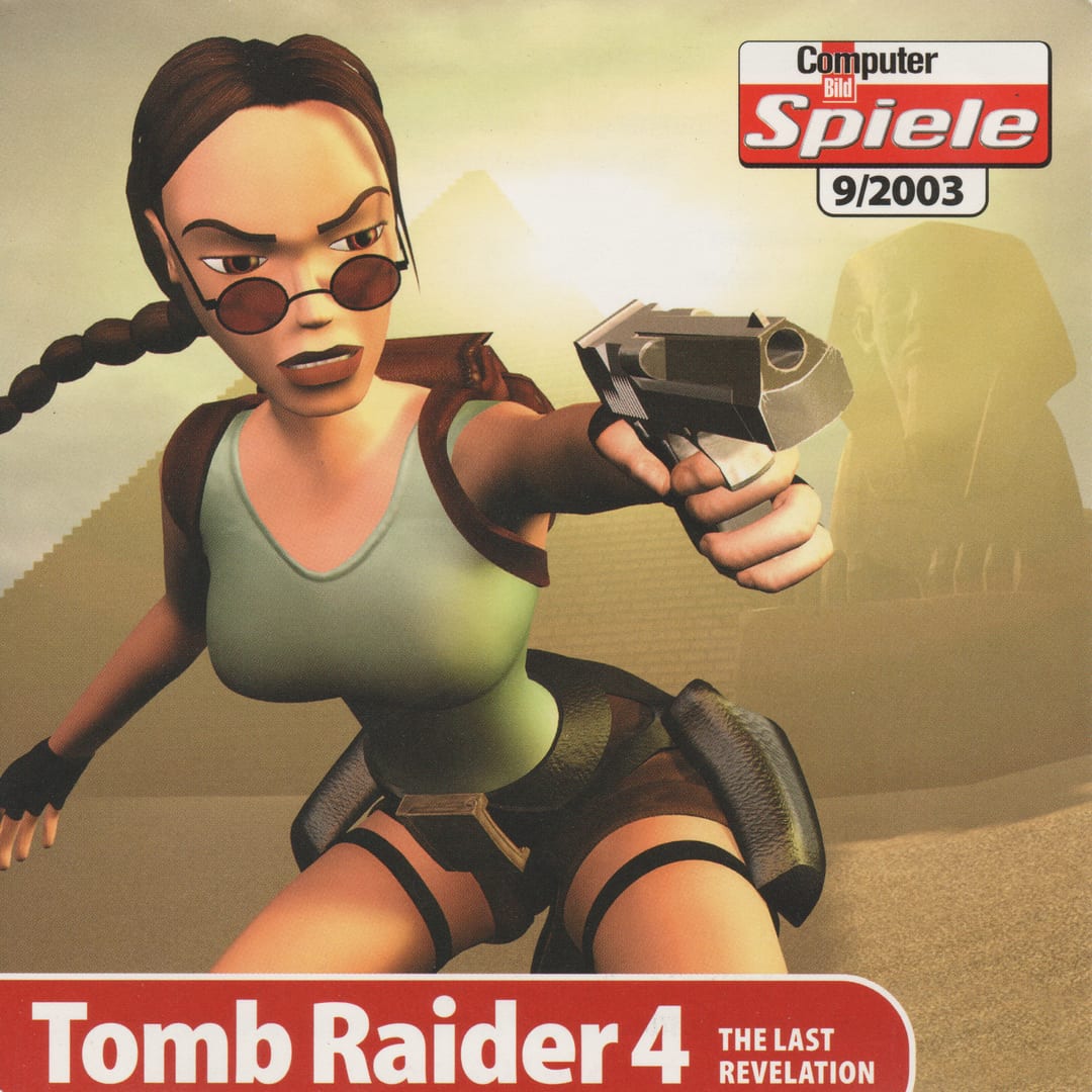 Computer Bild Spiele 9/2003 cover-disc front featuring Tomb Raider 4: The Last Revelation.